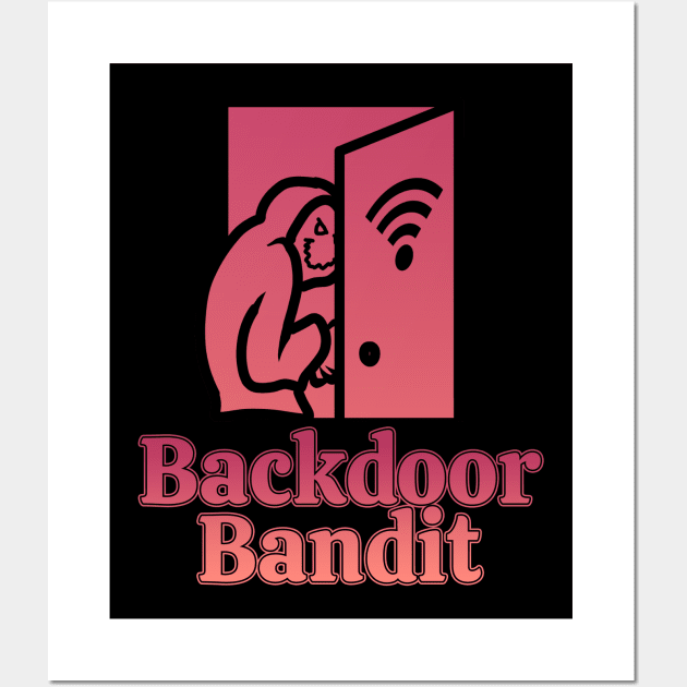 Backdoor Bandit: A Hacker/Red Team Design (Red w/ Text) Wall Art by McNerdic